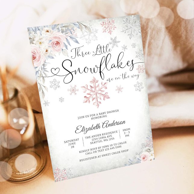 Winter Snowflake Baby Shower Invitation (Creator Uploaded)