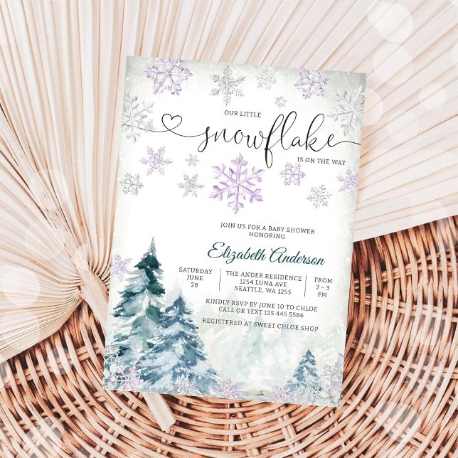 Winter Snowflake Baby Shower Invitation (Creator Uploaded)