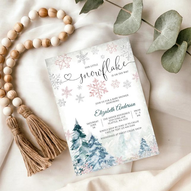 Winter Snowflake Baby Shower Invitation (Creator Uploaded)