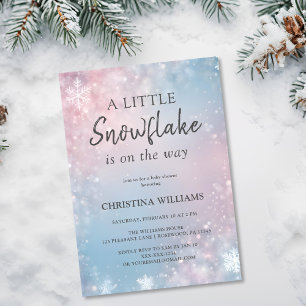 Winter Snowflake Baby Shower Invitation