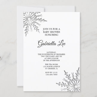 Winter Snowflake Baby Shower Invitation