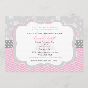 Winter Snowflake Baby Shower Invitations