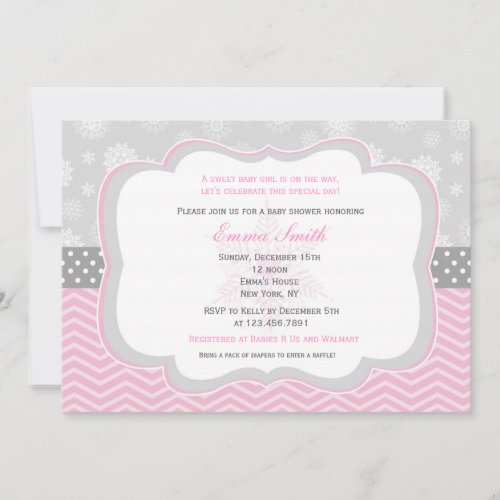 Winter Snowflake Baby Shower Invitations