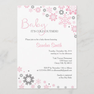 Winter Snowflake Baby Shower Invitations for Girls