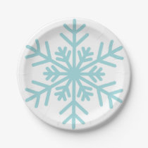 Winter Snowflake Baby Shower Paper Plates Boy