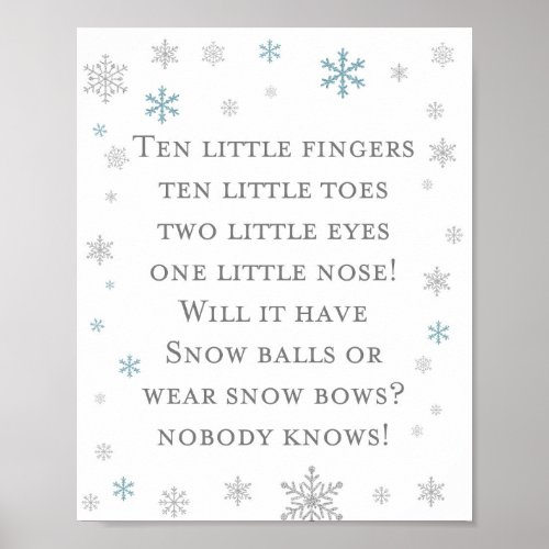 Winter Snowflake Baby Shower Sign