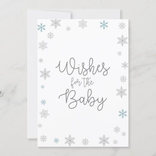 Winter Snowflake Baby Shower Sign Size 5x7 Invitation