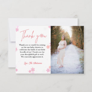 Winter Snowflake Baby Shower Thank You Card