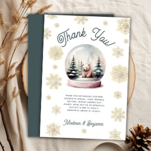 Winter Snowflake Baby Shower Thank You Card