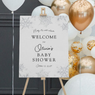 Winter Snowflake Baby Shower Welcome Sign