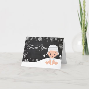 Winter Snowflake Baby Thank You Card