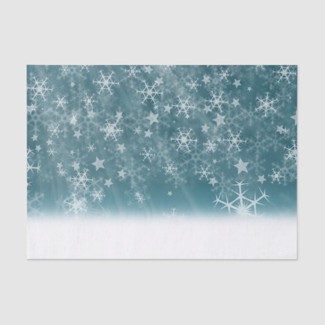 Winter Snowflake Background Tissue Paper (Front)