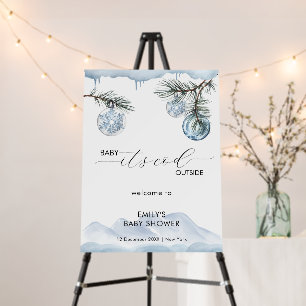 Winter Snowflake Ball Baby Shower Welcome Sign