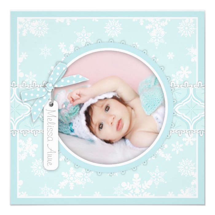 Winter Snowflake Birth Announcement Photo Card