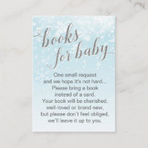 Winter Snowflake Blue Baby Boy Shower Book Request Enclosure Card