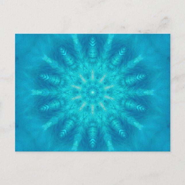 Winter Snowflake Blue Christmas Postcard (Front)
