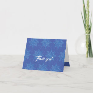 Winter Snowflake Blue Customized Note Card