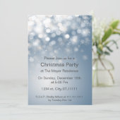 winter snowflake blue Holiday party Invitation (Standing Front)