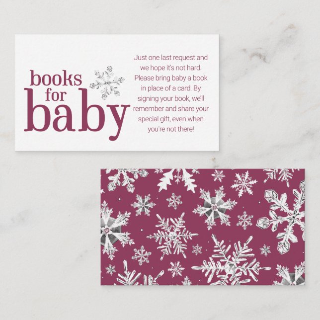 Winter Snowflake Books for Baby Card (Front/Back)
