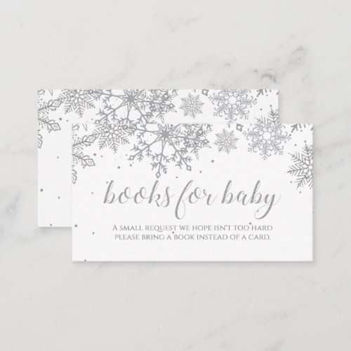 Winter Snowflake Books for baby Enclosure Card