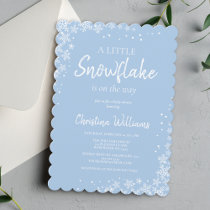 Winter Snowflake Boy Baby Shower Invitation