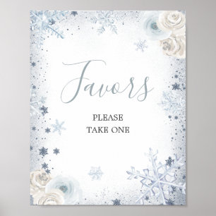 Winter Snowflake Bridal Shower Favors Poster