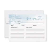 Winter Snowflake Bridal Shower Shower Recipe Cards