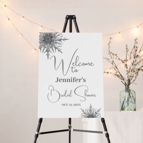 Winter Snowflake Bridal Shower Welcome Sign