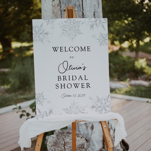 Winter Snowflake Bridal Shower Welcome Sign