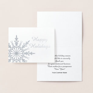 Winter Snowflake Business Happy Holidays Foil Card