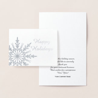 Winter Snowflake Business Happy Holidays Foil Card