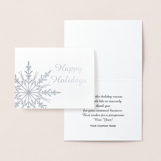 Winter Snowflake Business Happy Holidays Foil Card (Display)