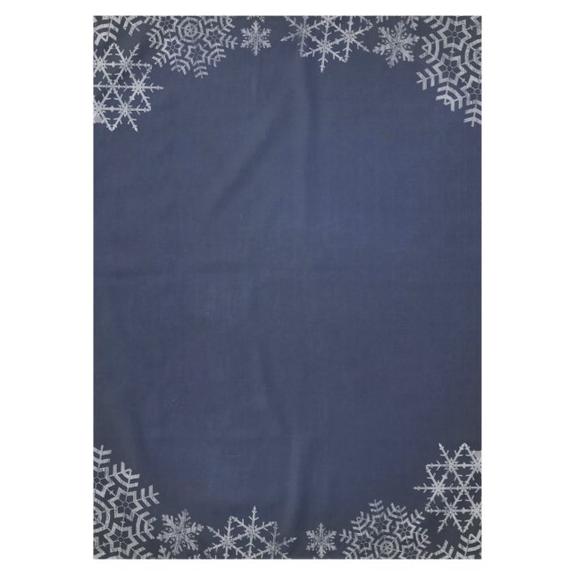 Winter Snowflake Chalkboard Wedding Tablecloth (Front)