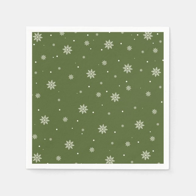 Winter Snowflake Christmas Napkins (Front)