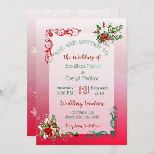 Winter Snowflake Christmas Wedding Invitations