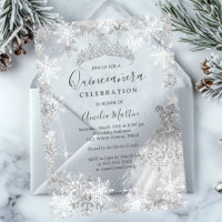 Winter Snowflake Clear Fosted Quinceanera  