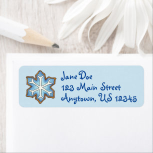 Winter Snowflake Cookie Christmas Hanukkah Holiday Label