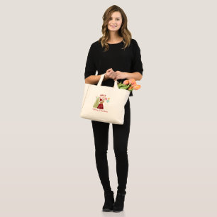 Winter Snowflake Cute Red Nosed Reindeer Christmas Mini Tote Bag