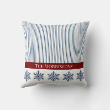 Winter Snowflake Decor with Stripes and Red Accent