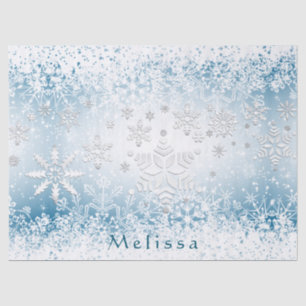 Winter Snowflake Design - Personalize Tissue Paper