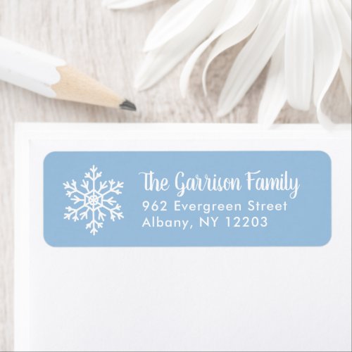 Winter Snowflake  Editable Colors Holiday Address Label