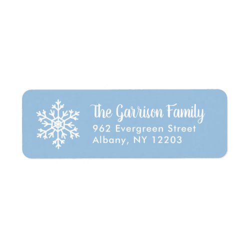 Winter Snowflake  Editable Colors Holiday Address Label