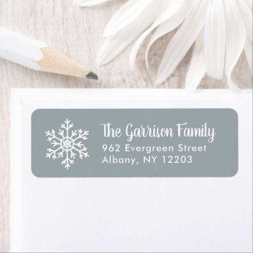 Winter Snowflake  Editable Colors Holiday Address Label