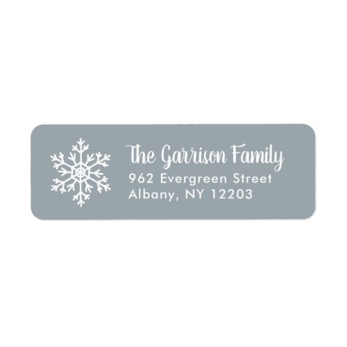 Winter Snowflake  Editable Colors Holiday Address Label