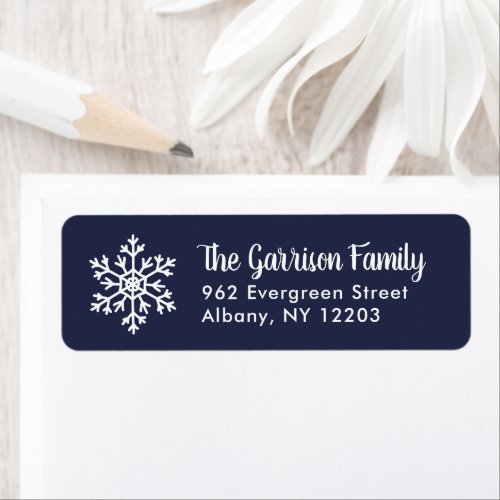 Winter Snowflake  Editable Colors Holiday Address Label