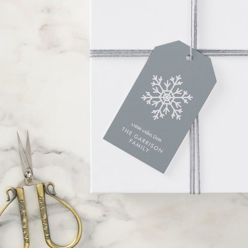Winter Snowflake  Editable Colors Holiday Gift Tags