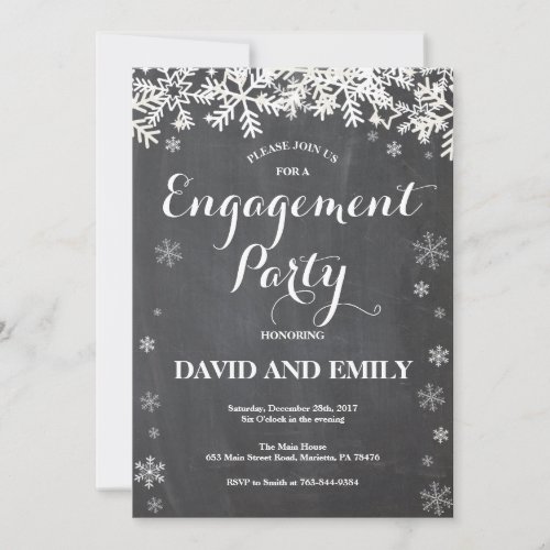 Winter Snowflake Engagement Party Invitation