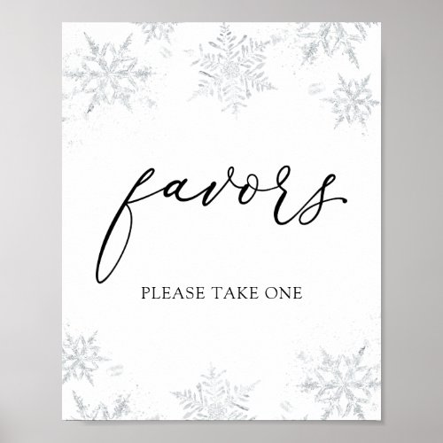 Winter Snowflake Favors Sign