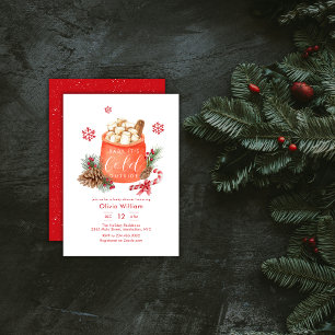 Winter Snowflake Festive Coffee Smore Baby Shower  Invitation