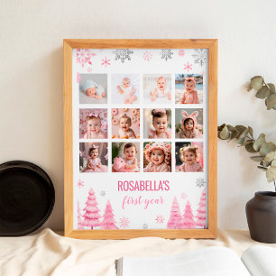 Winter Snowflake First Year Photo Milestone Sign